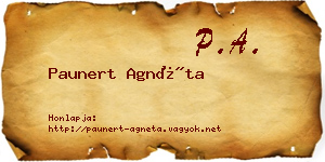 Paunert Agnéta névjegykártya